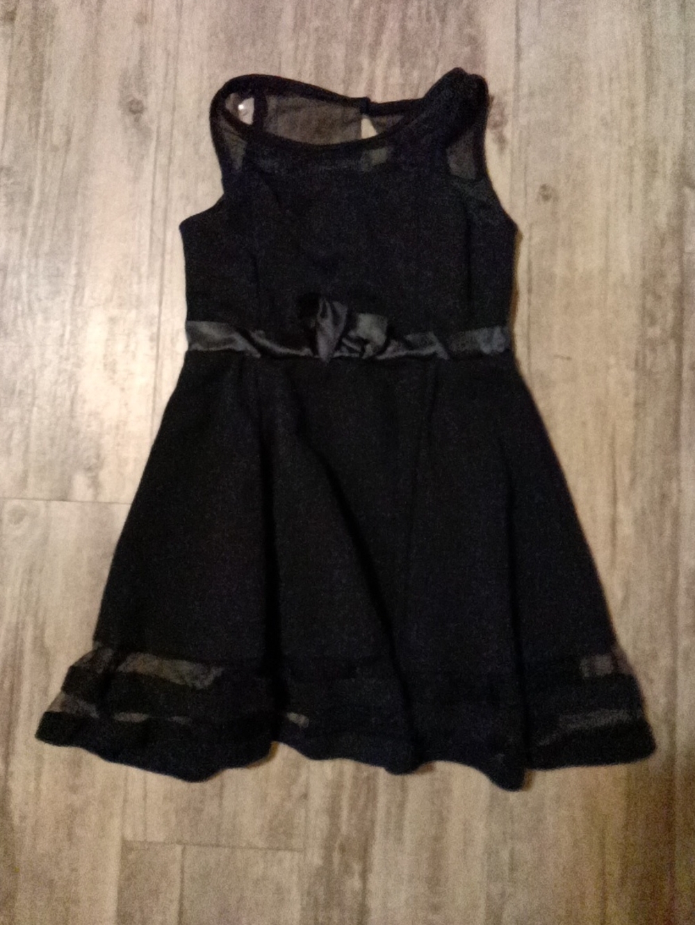Calvin Klein Black Sleeveless Party Dress with Satin Waistband